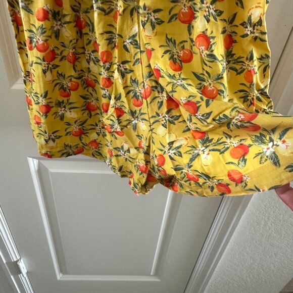 Wild Fable XL Floral Summer Romper Dress Yellow & Orange Citrus Print - Picture 4 of 7